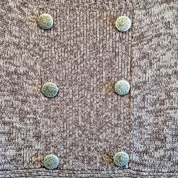 Glimmer by J.J. Basics Gray Sweater Dress with Ornate Buttons, Medium - Picture 3 of 10